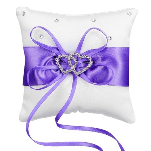 10x10 cm Pillow with Purple Bow